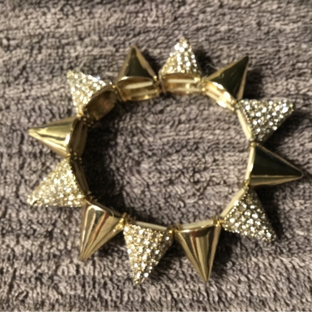 Gold tone and jewelled cones bracelet Vintage
